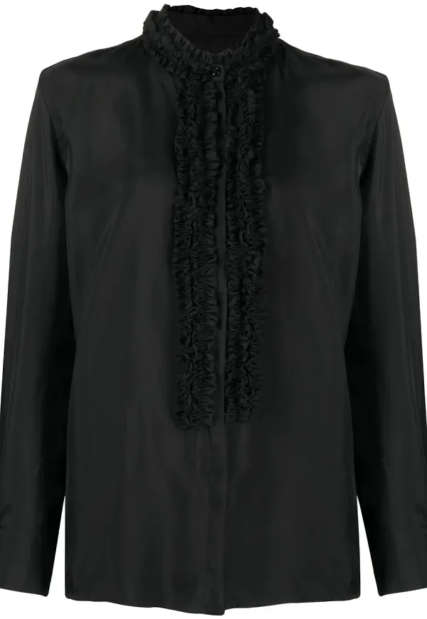 Jil Sander skjorta med volanger - Svart