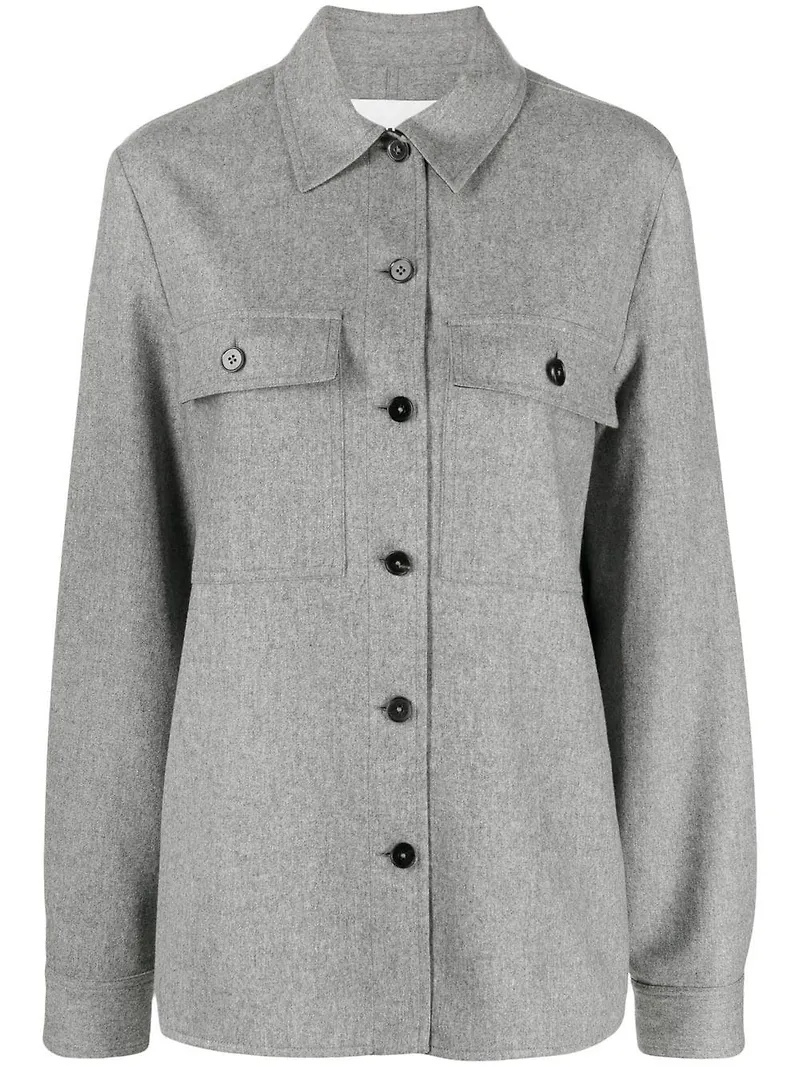 Jil Sander skjortjacka i oversize-modell - Grå
