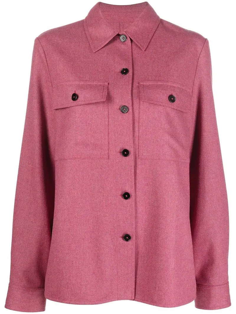 Jil Sander skjortjacka i ull - Rosa