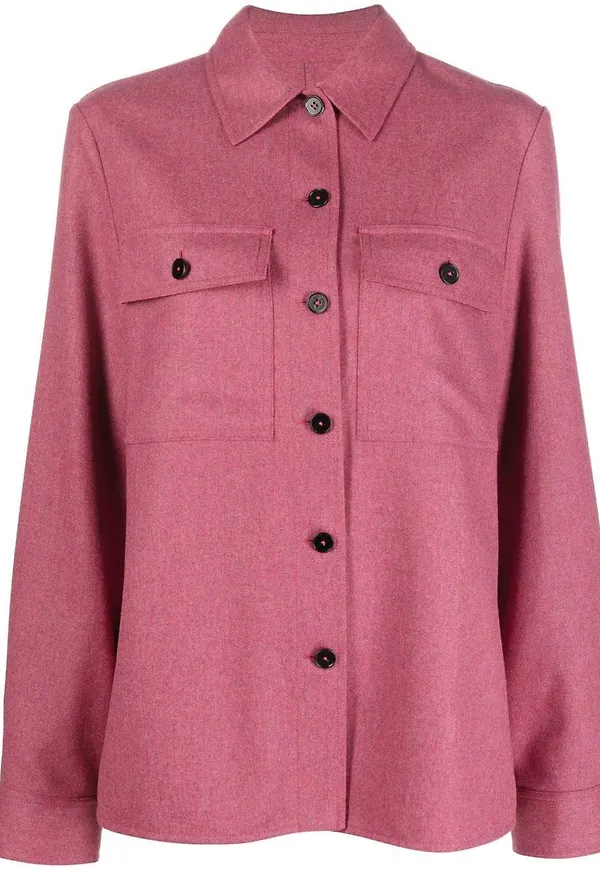 Jil Sander skjortjacka i ull - Rosa