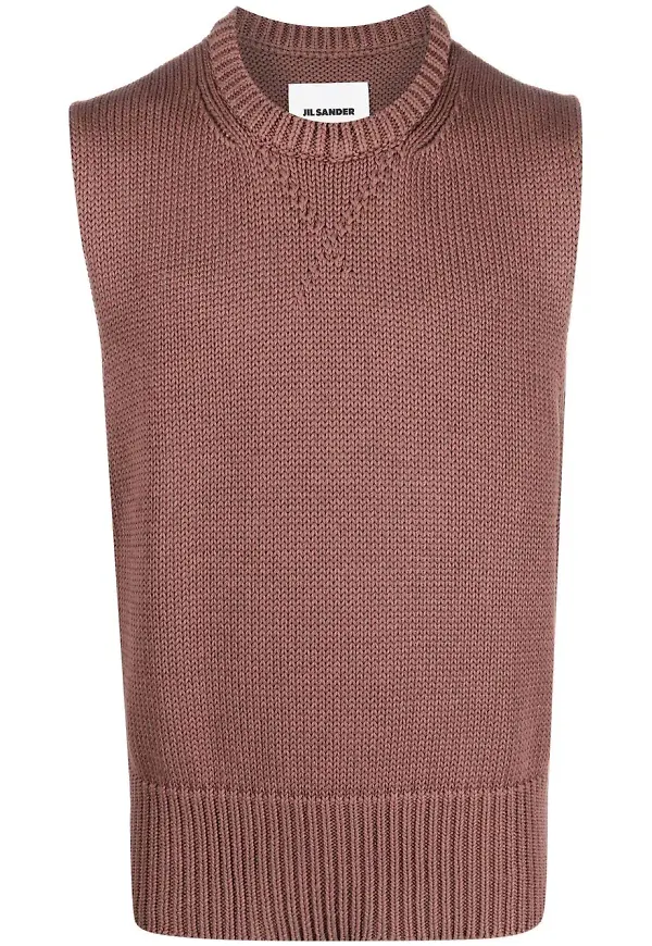 Jil Sander sleeveless strip top - Brun