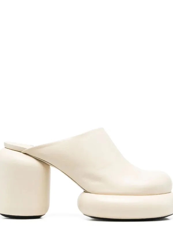 Jil Sander slip-ons med blockklack - Neutral