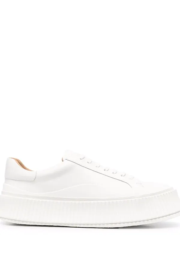 Jil Sander sneakers med platåsula - Vit