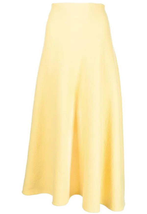 Jil Sander stickad A-linjekjol - Gul