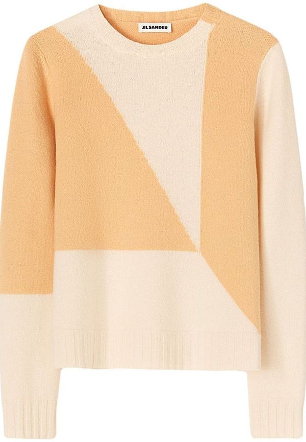 Jil Sander stickad tröja med färgblock - Orange