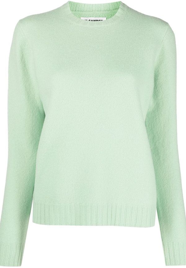 Jil Sander stickad tröja med rundad hals - Grön
