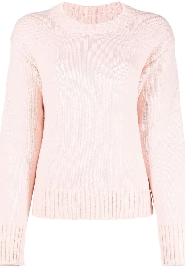 Jil Sander stickad tröja med rundad hals - Rosa