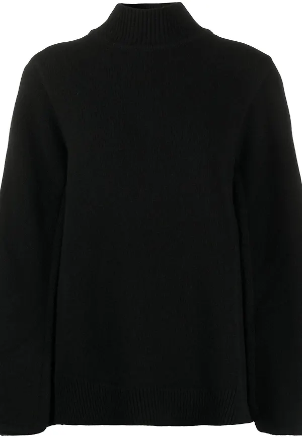 Jil Sander stickad ulltröja - Svart