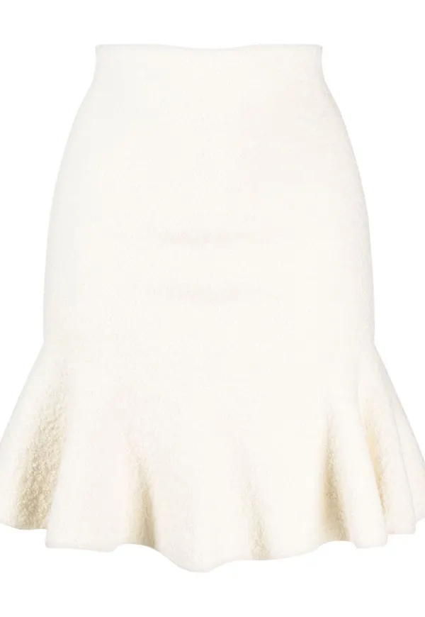 Jil Sander stickad utsvängd minikjol - Neutral