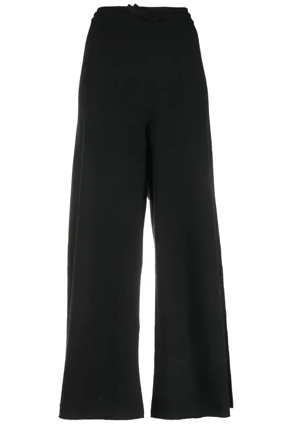 Jil Sander stickade byxor med vida ben - Svart