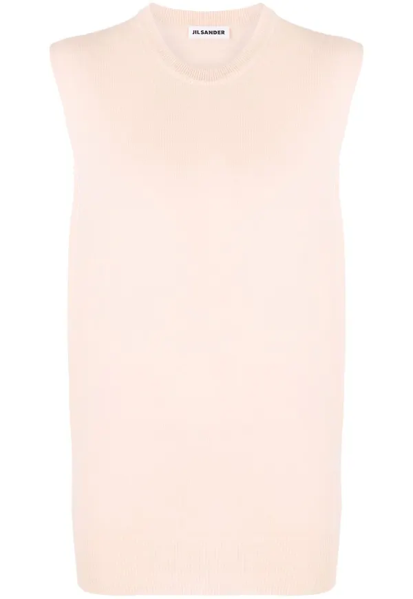 Jil Sander stickat linne i kashmir - Orange