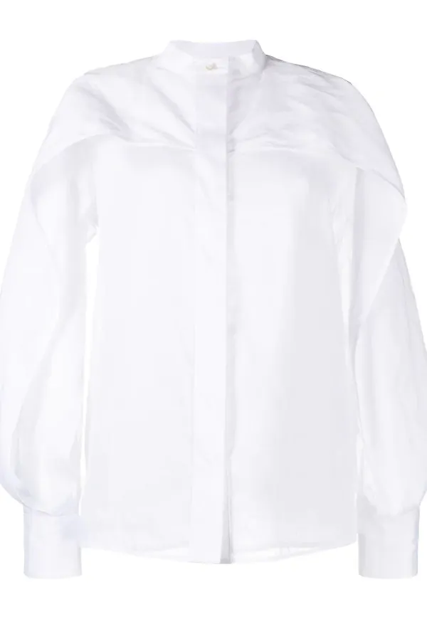 Jil Sander strukturerad blus - Vit