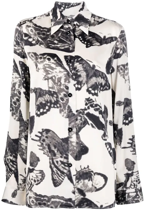 Jil Sander t-shirt med fjärilstryck - Neutral