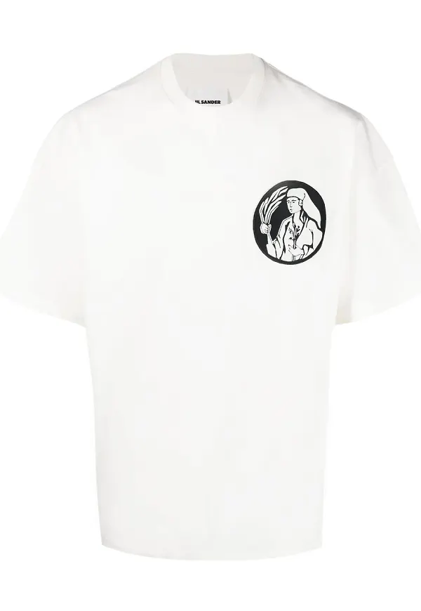 Jil Sander t-shirt med märke - Vit