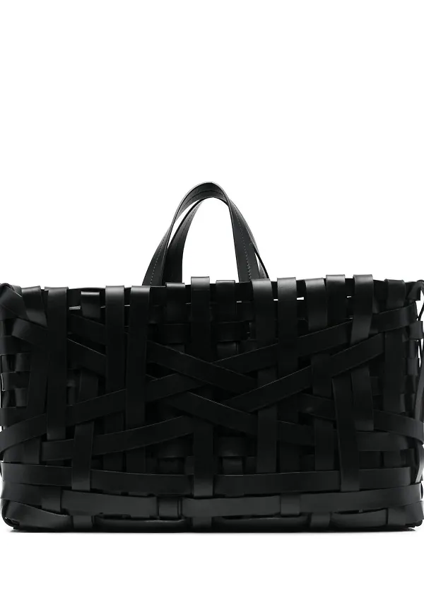 Jil Sander totebag i läder - Svart