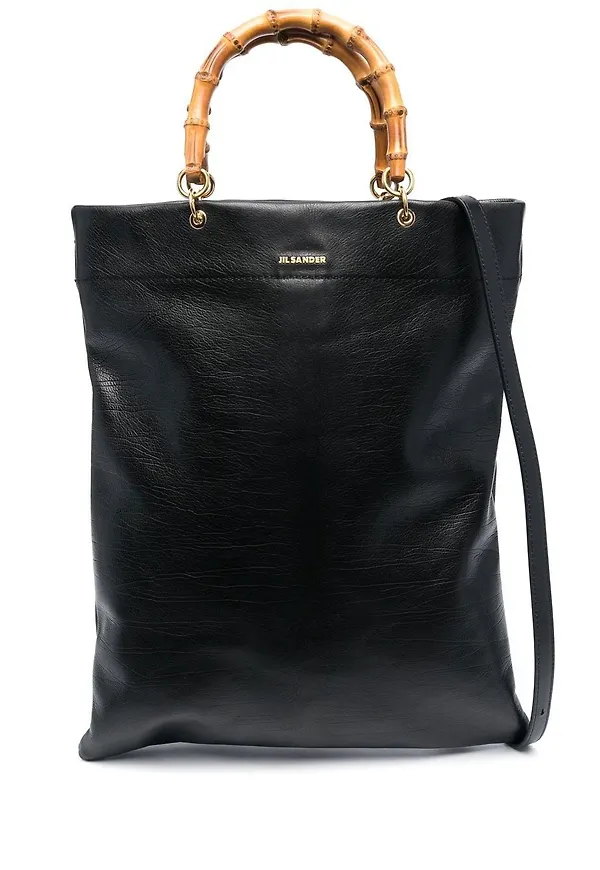 Jil Sander totebag i läder - Svart