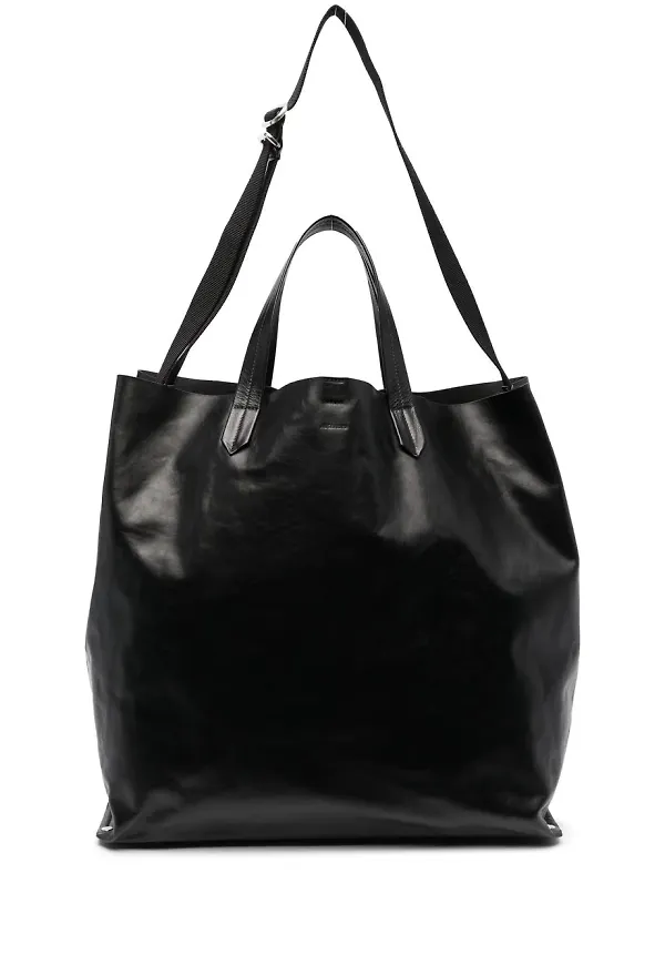 Jil Sander totebag med skrynklad effekt - Svart