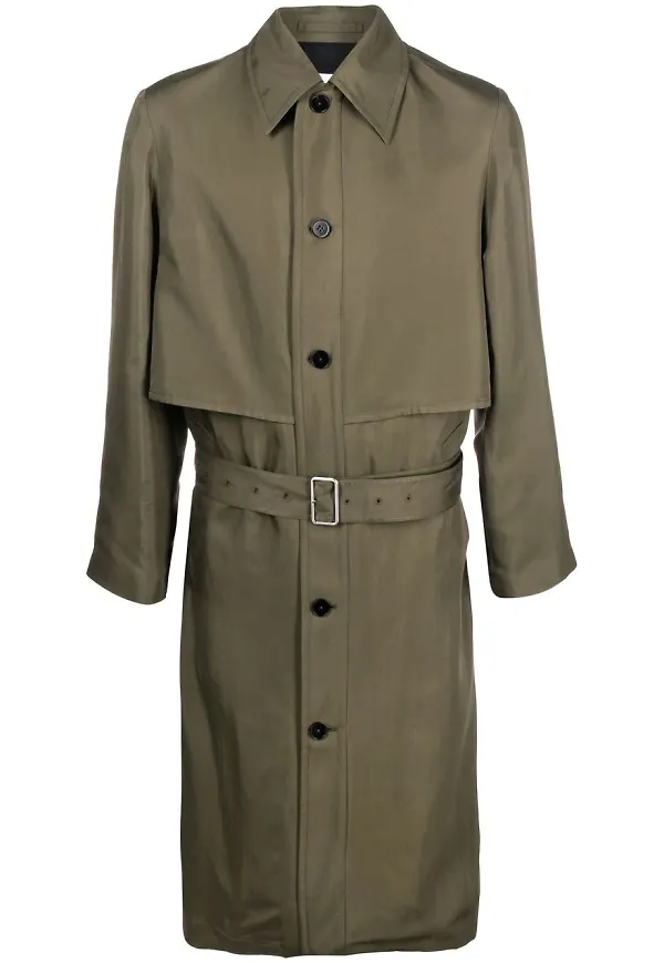 Jil Sander trenchcoat med bälte - Grön