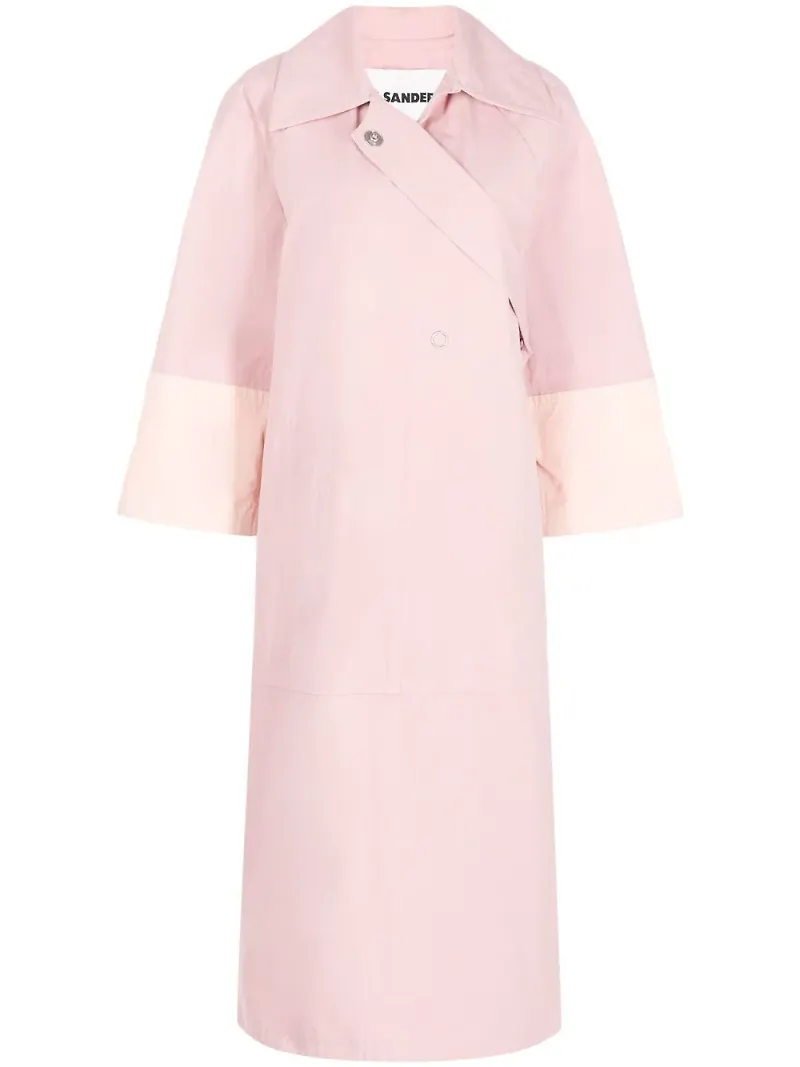 Jil Sander trenchcoat med panel - Rosa
