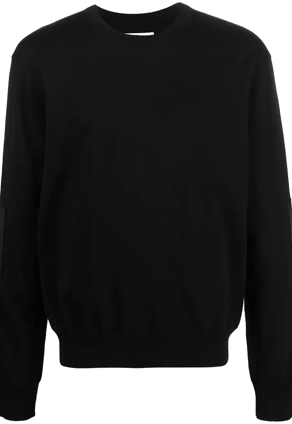 Jil Sander tröja med armbågslappar - Svart