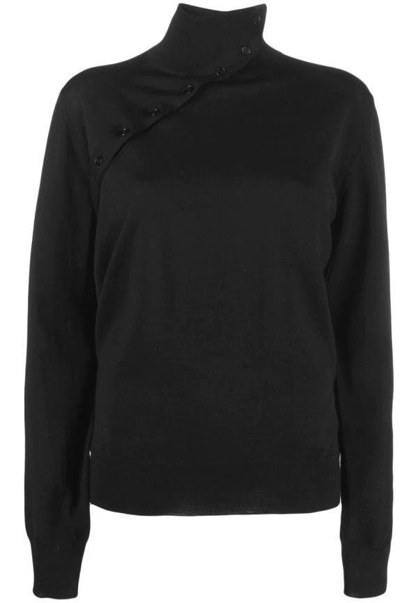 Jil Sander tröja med knapp i sidan - Svart