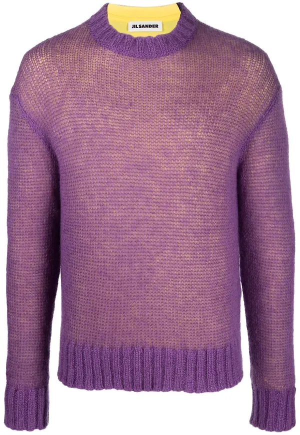Jil Sander tröja med lagerdesign - Lila