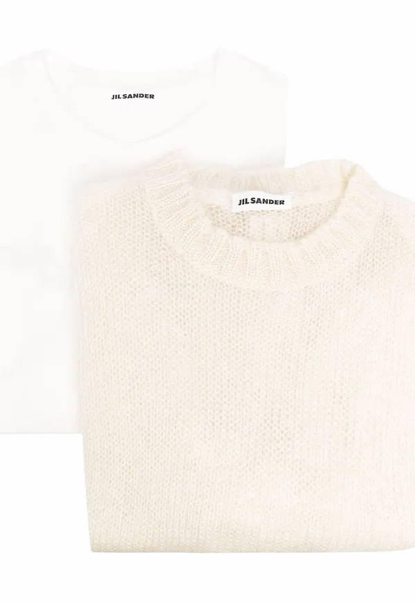 Jil Sander tröja med lagerdesign - Vit