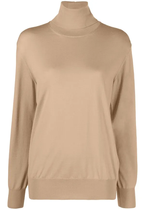 Jil Sander tröja med rullkrage - Brun