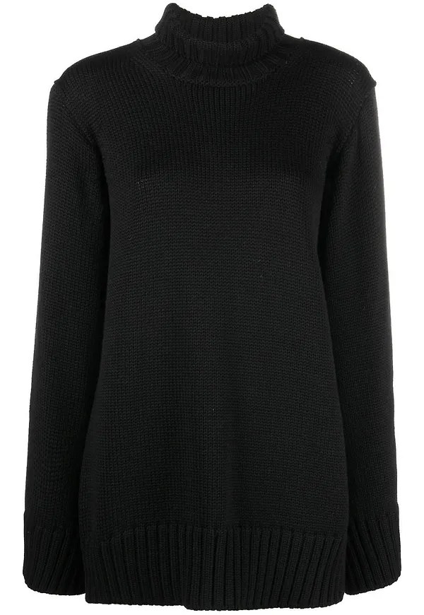 Jil Sander tröja med rullkrage - Svart