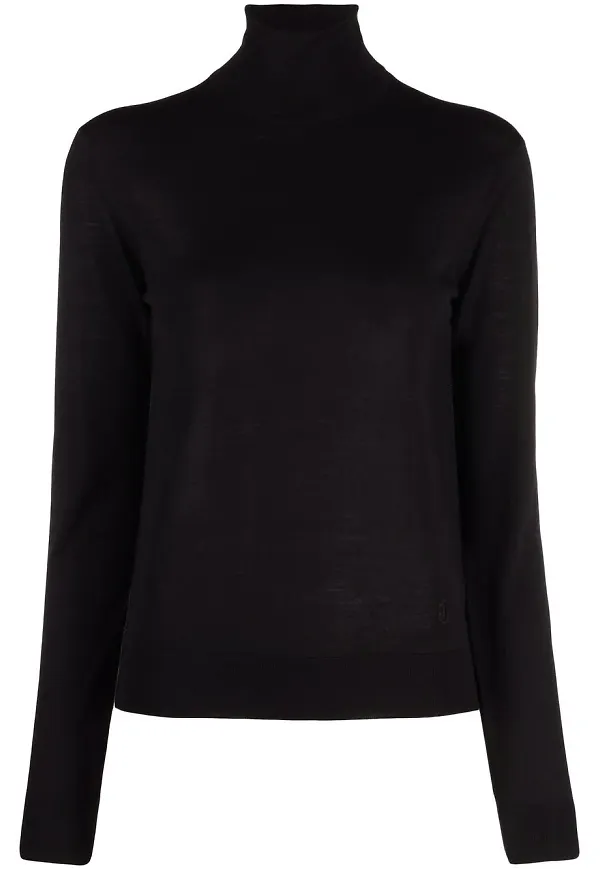 Jil Sander tröja med rullkrage - Svart