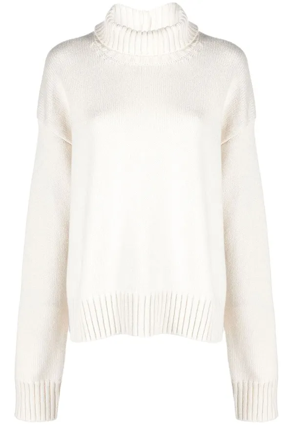 Jil Sander tröja med rullkrage - Vit