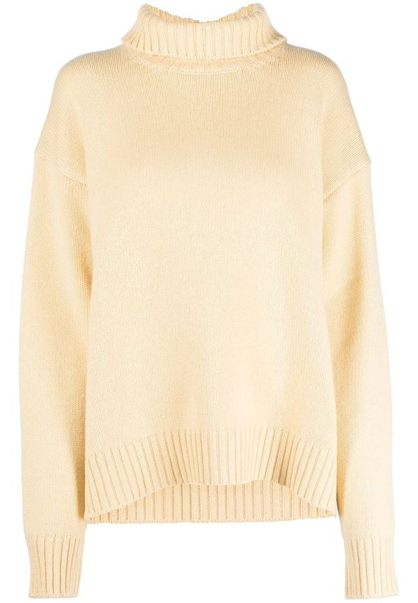 Jil Sander tröja med rullkrage och lös passform - Gul