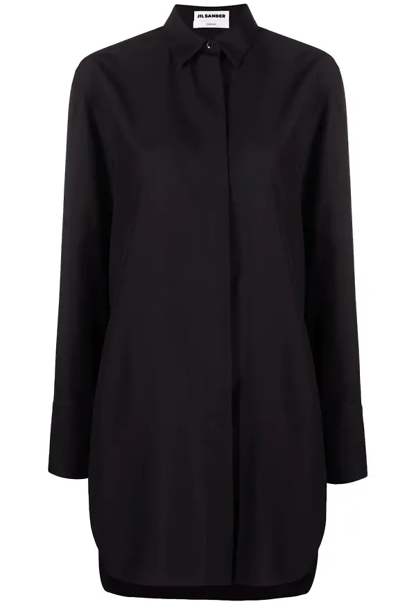Jil Sander Tuesday sidenskjorta - Svart