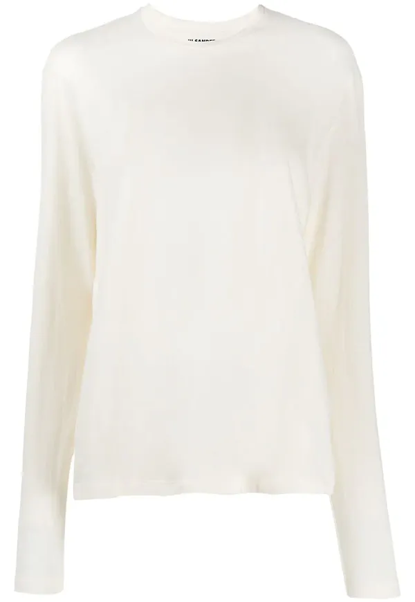 Jil Sander tunn stickad tröja - Neutral