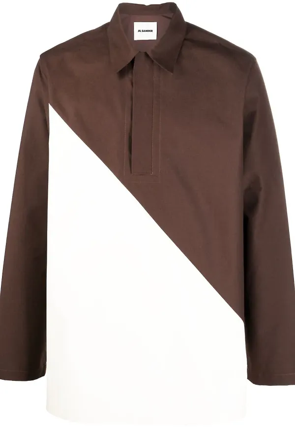 Jil Sander tvåfärgad skjorta - Brun