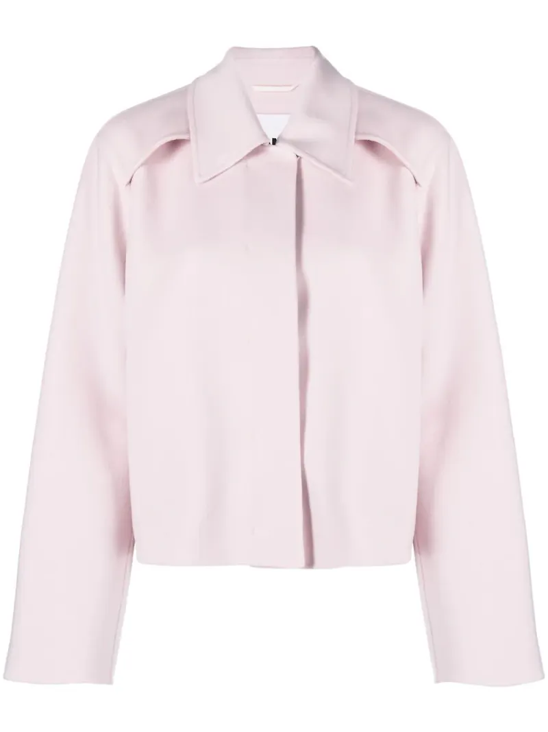 Jil Sander ulljacka med krage - Rosa