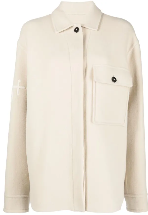 Jil Sander ulljacka med monogram - Neutral