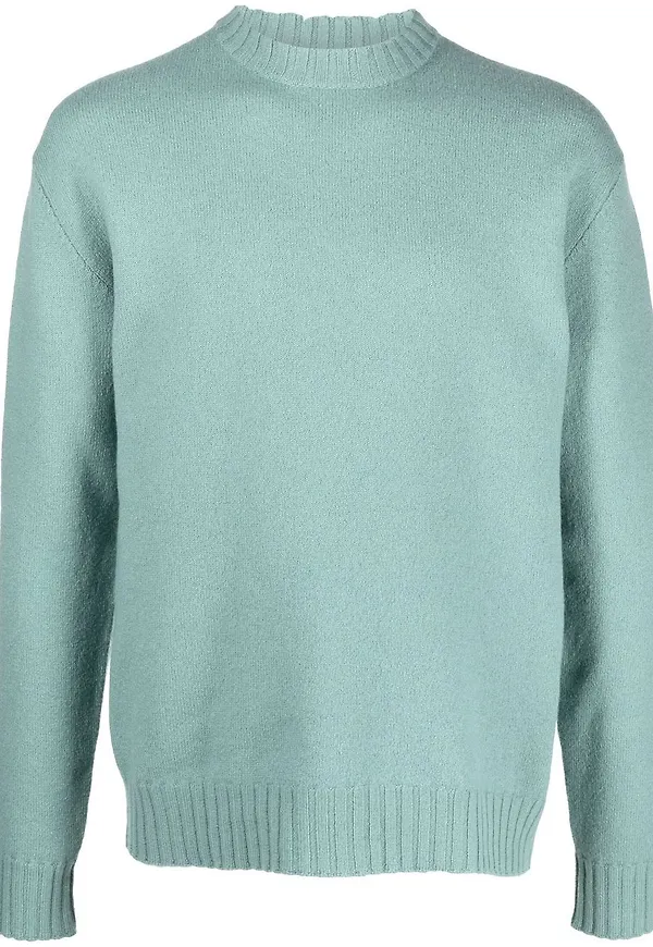 Jil Sander ulltröja med halvpolokrage - Blå