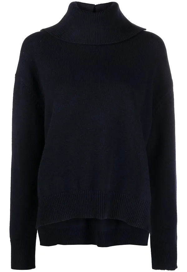 Jil Sander ulltröja med rullkrage - Blå