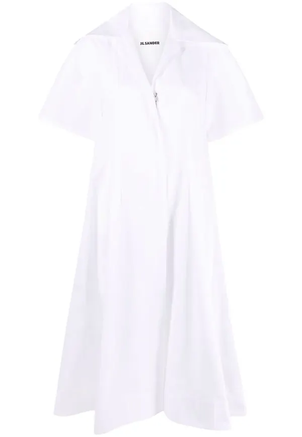 Jil Sander utsvängd klänning - Vit