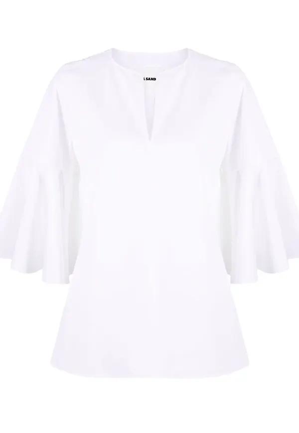 Jil Sander v-ringad blus - Vit