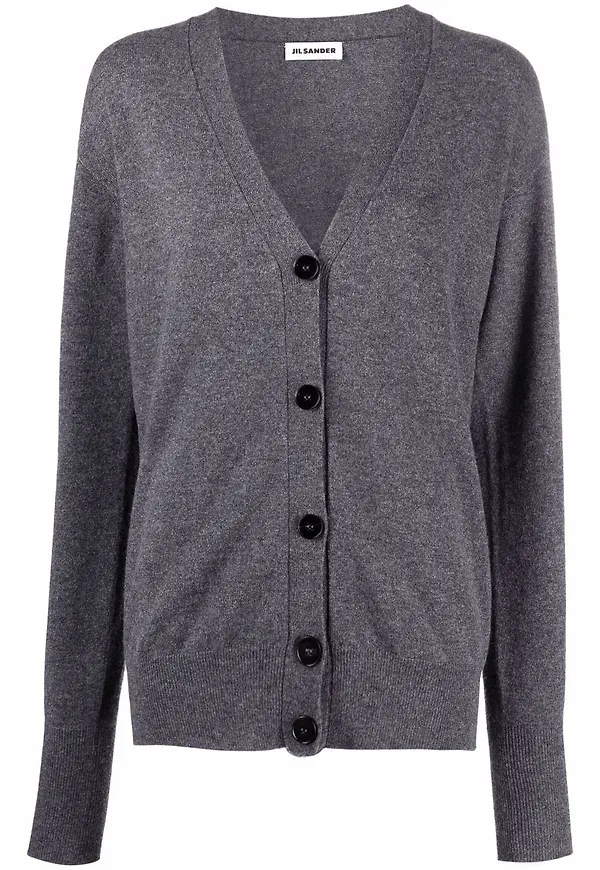 Jil Sander v-ringad kofta - Grå