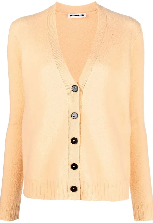 Jil Sander v-ringad kofta - Orange