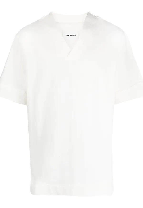 Jil Sander v-ringad t-shirt - Vit