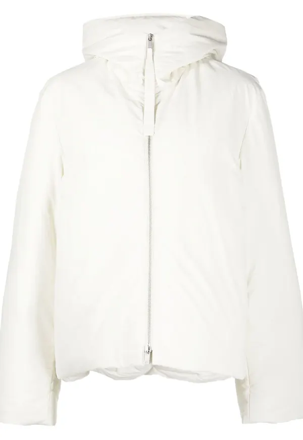 Jil Sander vadderad jacka med huva - 102 NATURAL