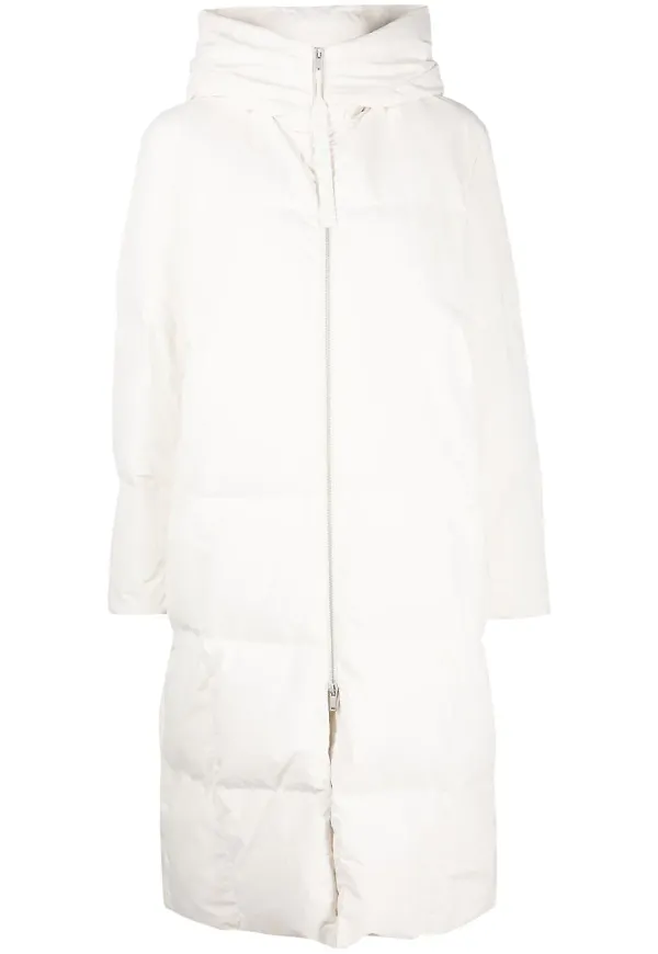 Jil Sander vadderad rock med huva - Neutral