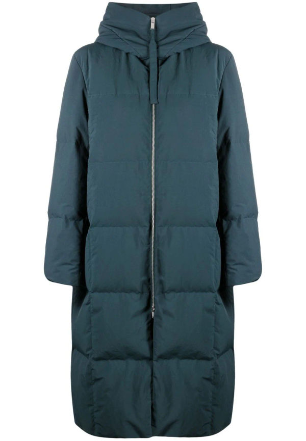 Jil Sander vadderad ytterjacka med huva - Grön