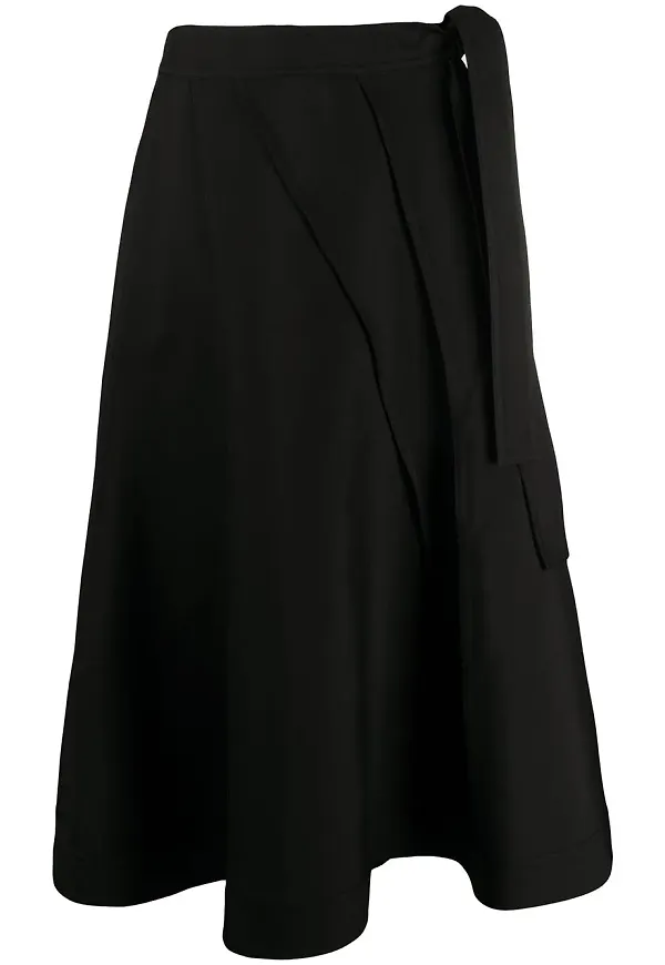 Jil Sander vid midikjol - Svart
