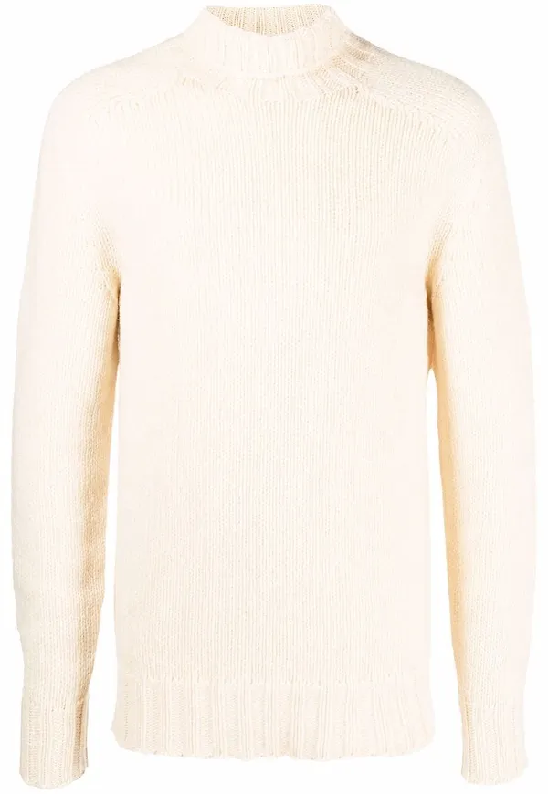 Jil Sander ylletröja med halvpolokrage - Neutral