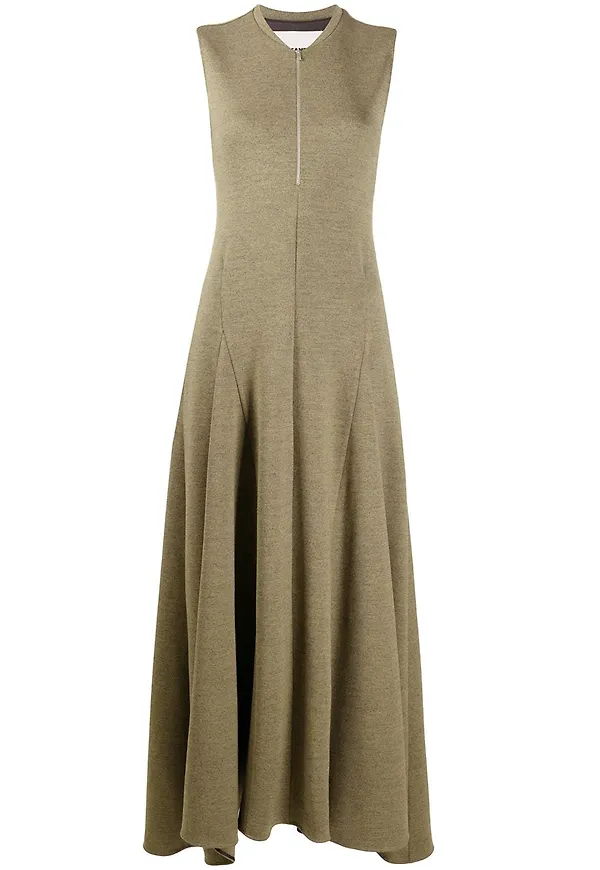 Jil Sander ärmlös klänning - Grön